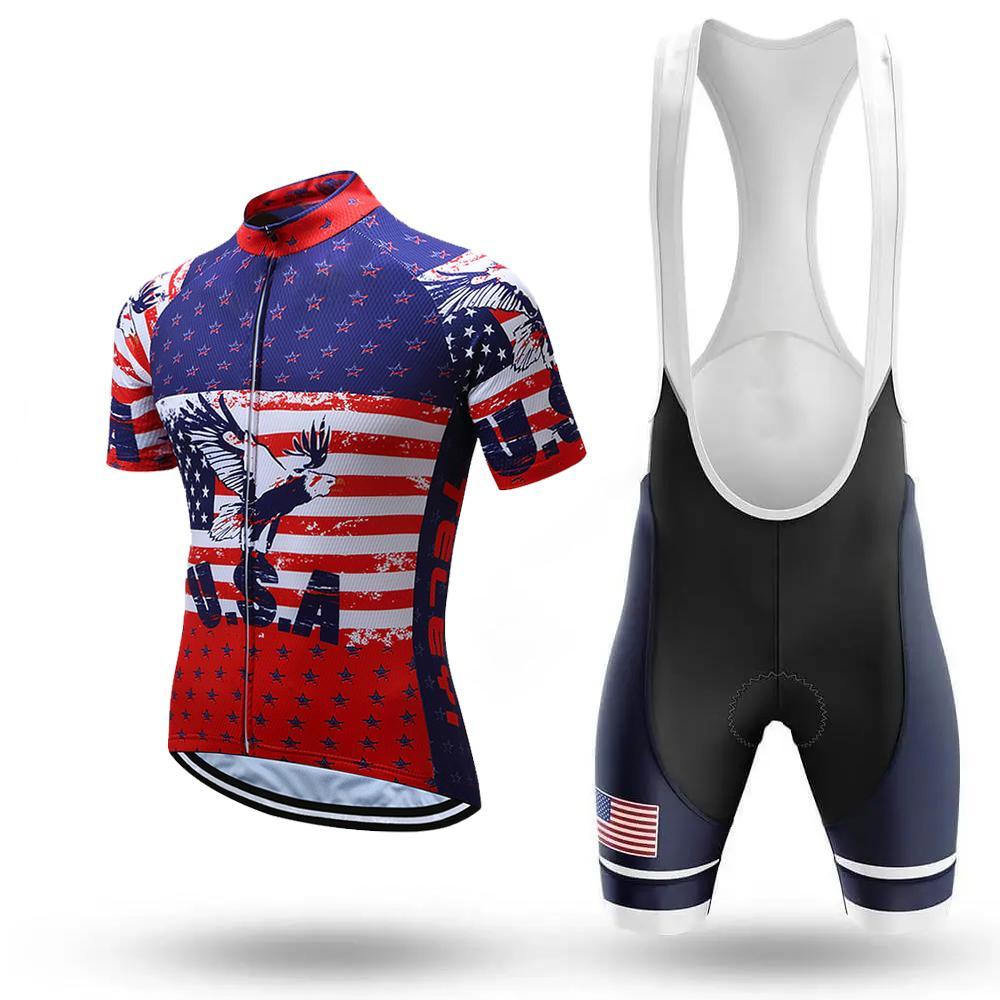 American Eagle Star Stripe Flag Men's Cycling kit(#F69)