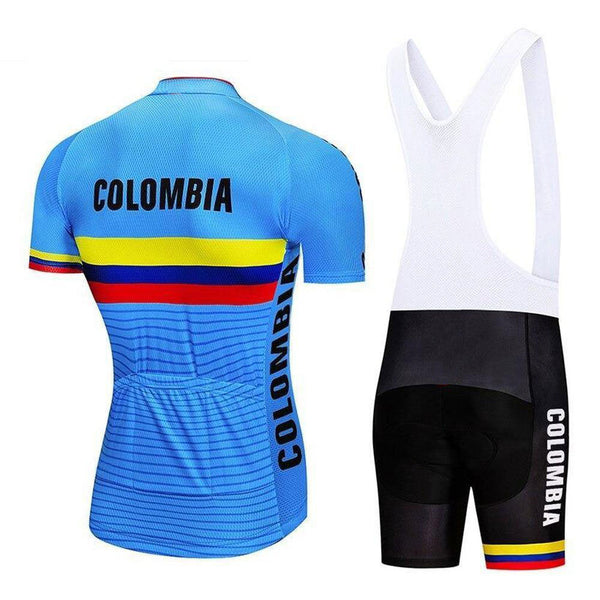 Team Colombia "Go Blue" Men's Cycling Jersey & Bib Short Set #W07