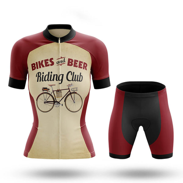 Retro Beer Riding Club Vintage - Women's Cycling Kit(#1J49)