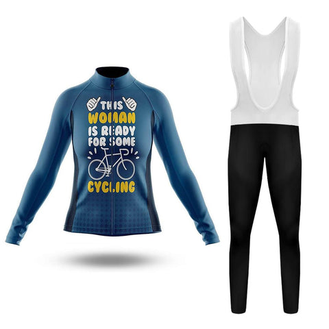 This Woman Is Ready For Some Cycling Women's Long Sleeve Cycling Kit(#0Q39)