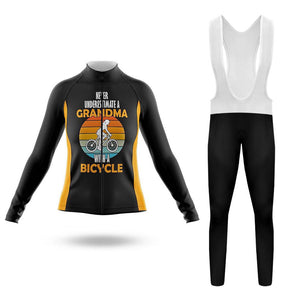 Never Underestimate a Grandma With a Bicyle Women's Long Sleeve Cycling Kit(#0Q38)