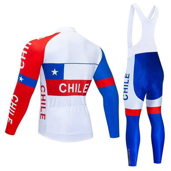 Team Chile Men's Long Sleeve Cycling Jersey & Pants Set #V51