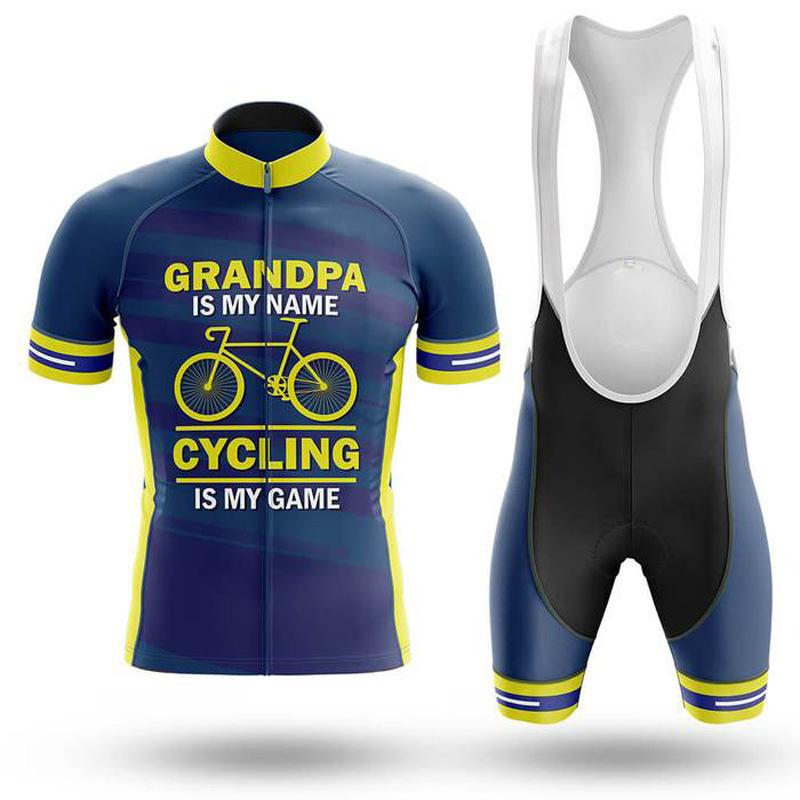 GRANDPA IS MY NAME, CYCLING IS MY GAME Cycling Short Sleeve Jersey Set (#455 )