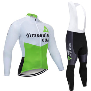 2021 Dimension Data Men's Team Cycling Long Sleeve Jersey Set #U90
