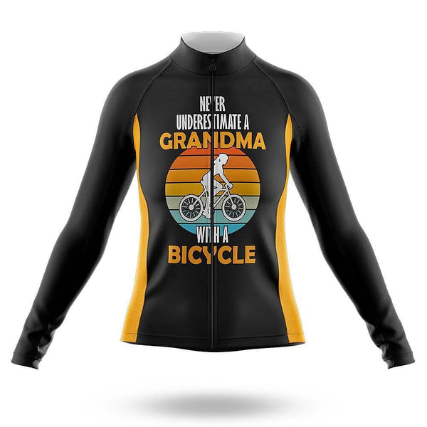 Never Underestimate a Grandma With a Bicyle Women's Long Sleeve Cycling Kit(#0Q38)