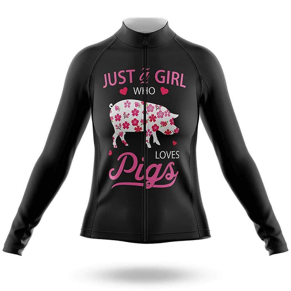 Just a Girl Who Loves Pigs Women's Long Sleeve Cycling Kit(#0Q45)