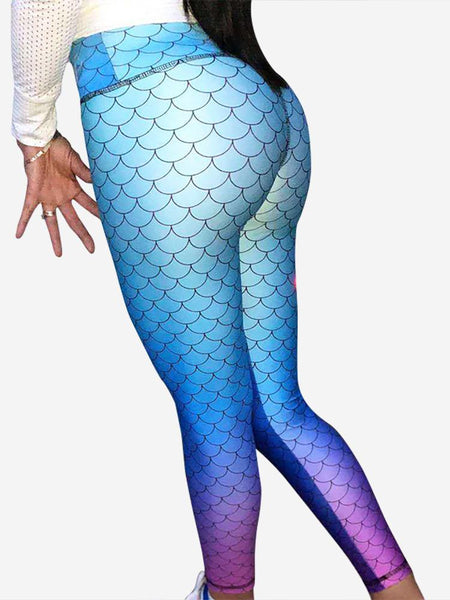 Mermaid High Waist Yoga Pants(#Z39)