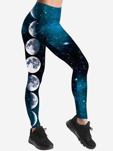 The Moon Pattern High Waist Yoga Pants(#Z40)