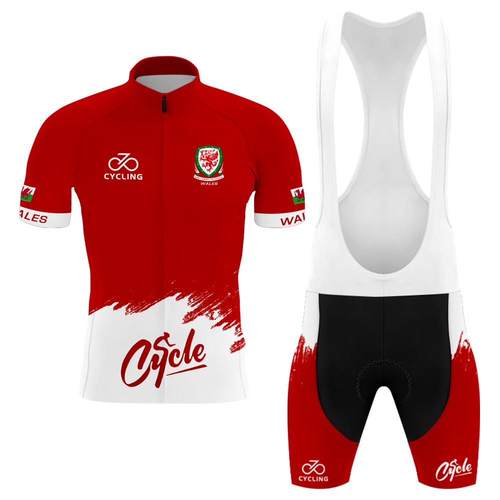 Wales Athlete Men's Short Sleeve Cycling Kit(#0D05）