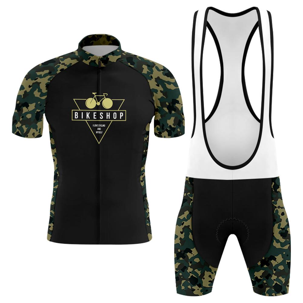 United States Army camouflage Men's Short Sleeve Cycling Kit(#X67)