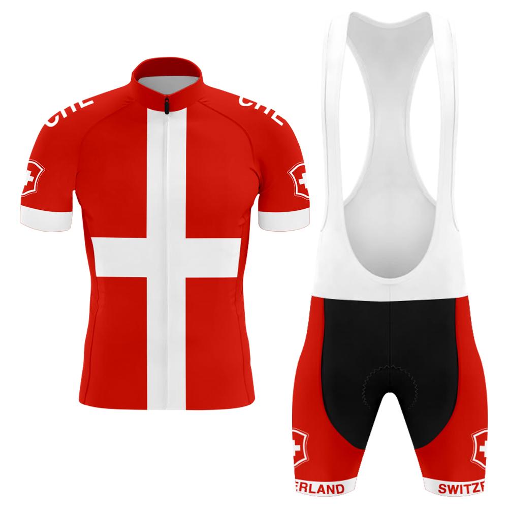 Switzerland Men's Short Sleeve Cycling Kit(#0D31）