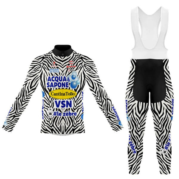 Zebra Stripes Men's Long Sleeve Cycling Kit(#0E53)