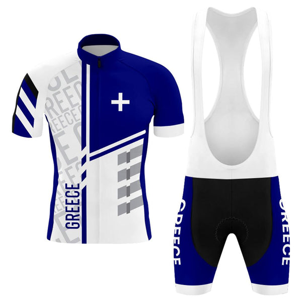 Greece Men's Short Sleeve Cycling Kit(#0B4）
