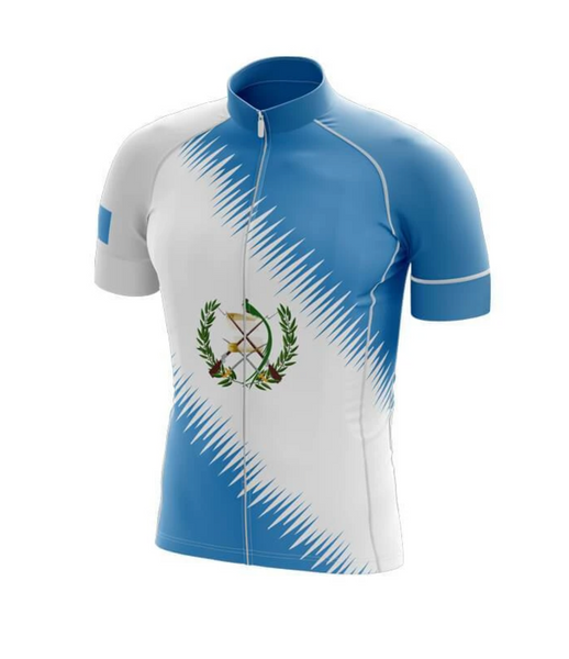 Team Guatemala Blue & White Men's Cycling Jersey #Y32