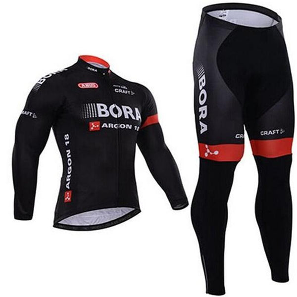 Bora Black Team Cycling Long Sleeve Jersey Set #S51