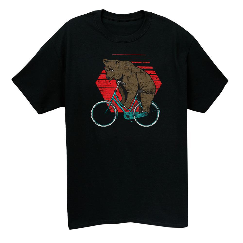 Bike Lover Bear Bike Grunge Short Sleeve T-shirt(#0T62)