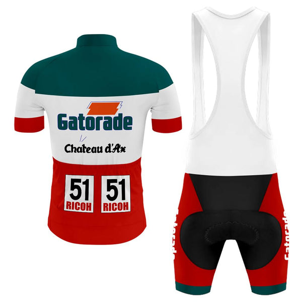 Team Gatorade Chateau D'Ax Retro Men's Short Sleeve Cycling Kit(#0M69)