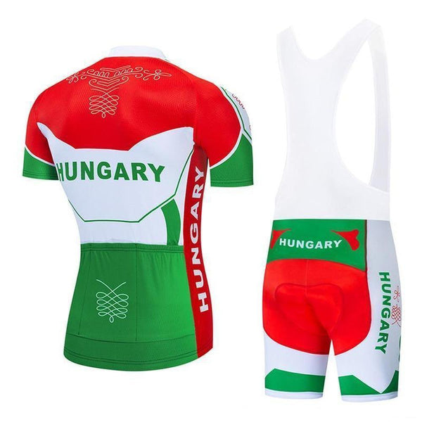 Team Hungary Colorful  Men's Cycling Jersey & Shorts Set #Z44