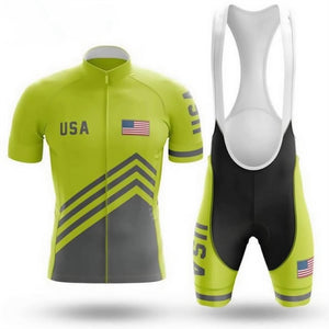 Team USA "Stand Out" Men's Short Sleeve Cycling Jersey & Shorts Set #W02