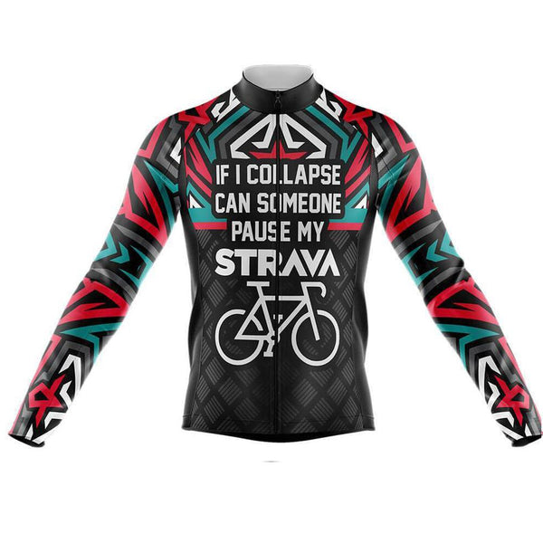 Pause My Strava Men's Long Sleeve Cycling Kit(#0E72)