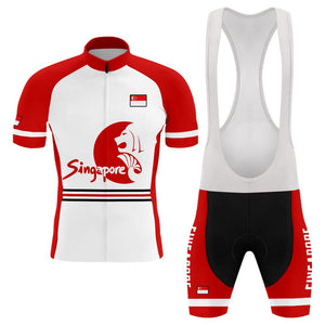 Singapore Flag Men's Short Sleeve Cycling Kit(#0B75）