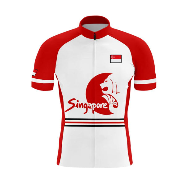 Singapore Flag Men's Short Sleeve Cycling Kit(#0B75）