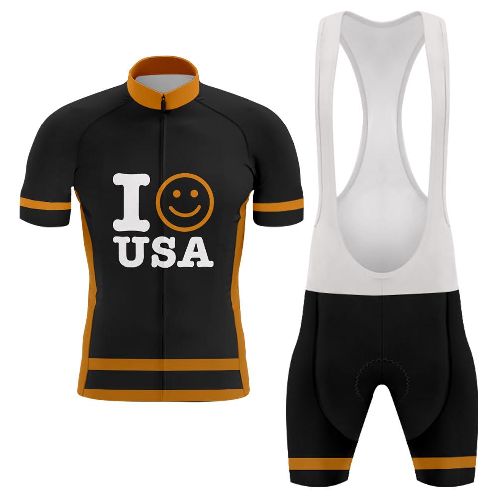 I Love USA Men's Short Sleeve Cycling Kit(#W51)