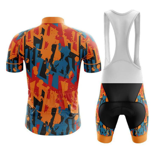 Orange Retro Men's Short Sleeve Cycling Sets(#L32)
