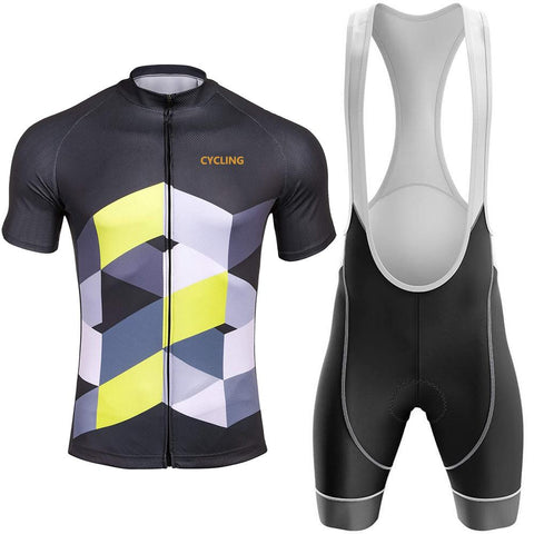 Camo Geometry Men's Short Sleeve Cycling Sets(#N16)